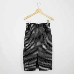 2912123 Black-White Check Pencil Skirt
